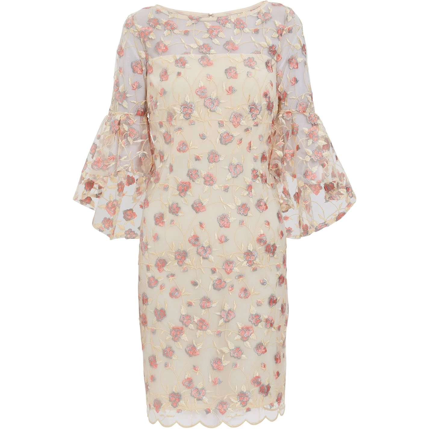 Gina Bacconi Jula Embroidery Dress With Cuff Sleeve 1 Gina Bacconi Jula Embroidery Dress With Cuff Sleeve