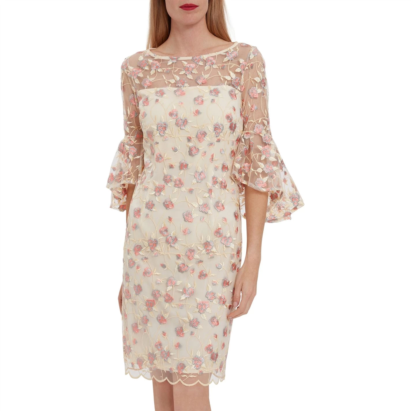 Gina Bacconi Jula Embroidery Dress With Cuff Sleeve 2 Gina Bacconi Jula Embroidery Dress With Cuff Sleeve - Image 2