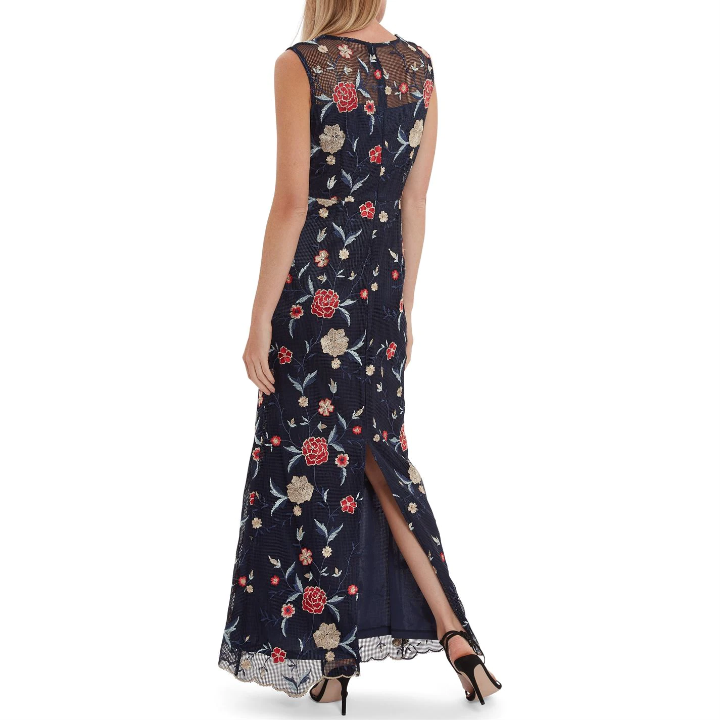 Gina Bacconi Raviva Embroidery Net Maxi Dress 3 Gina Bacconi Raviva Embroidery Net Maxi Dress - Image 3