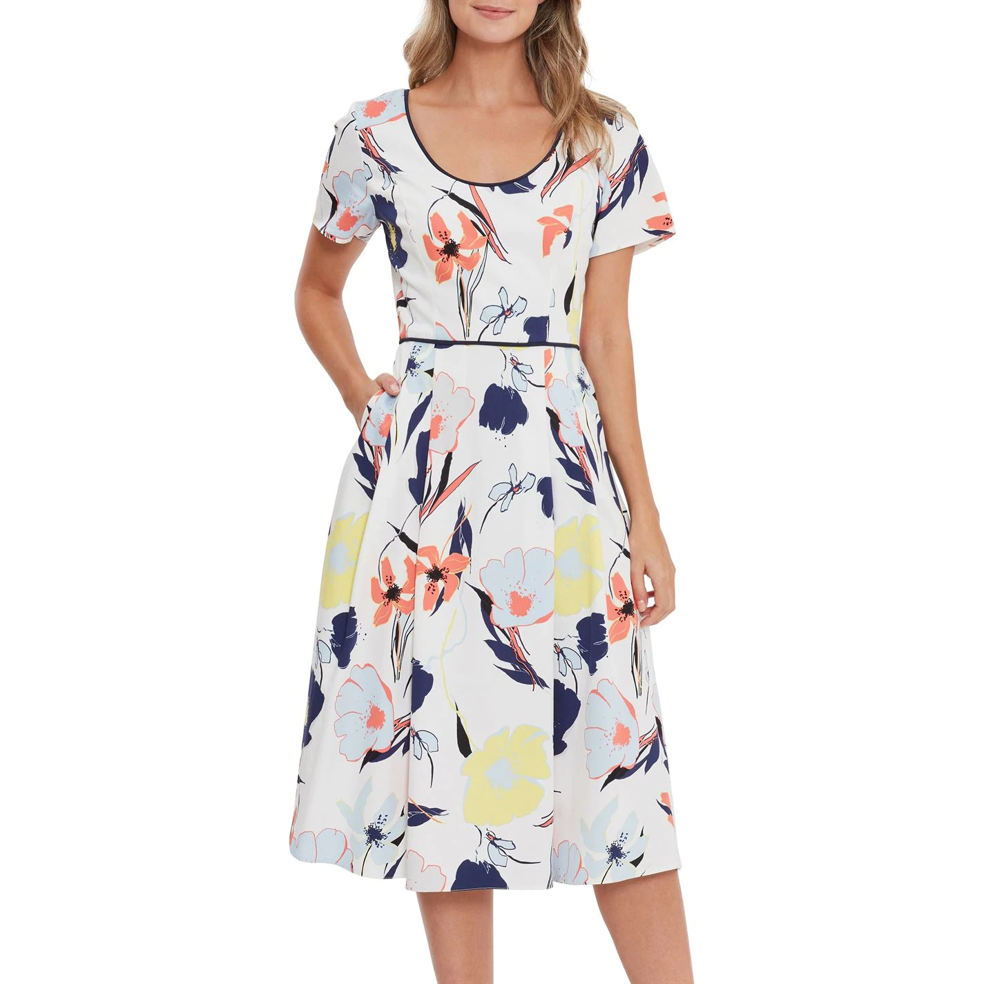 Gina Bacconi Kylie Fit And Flare Floral Dress 2 Gina Bacconi Kylie Fit And Flare Floral Dress - Image 2