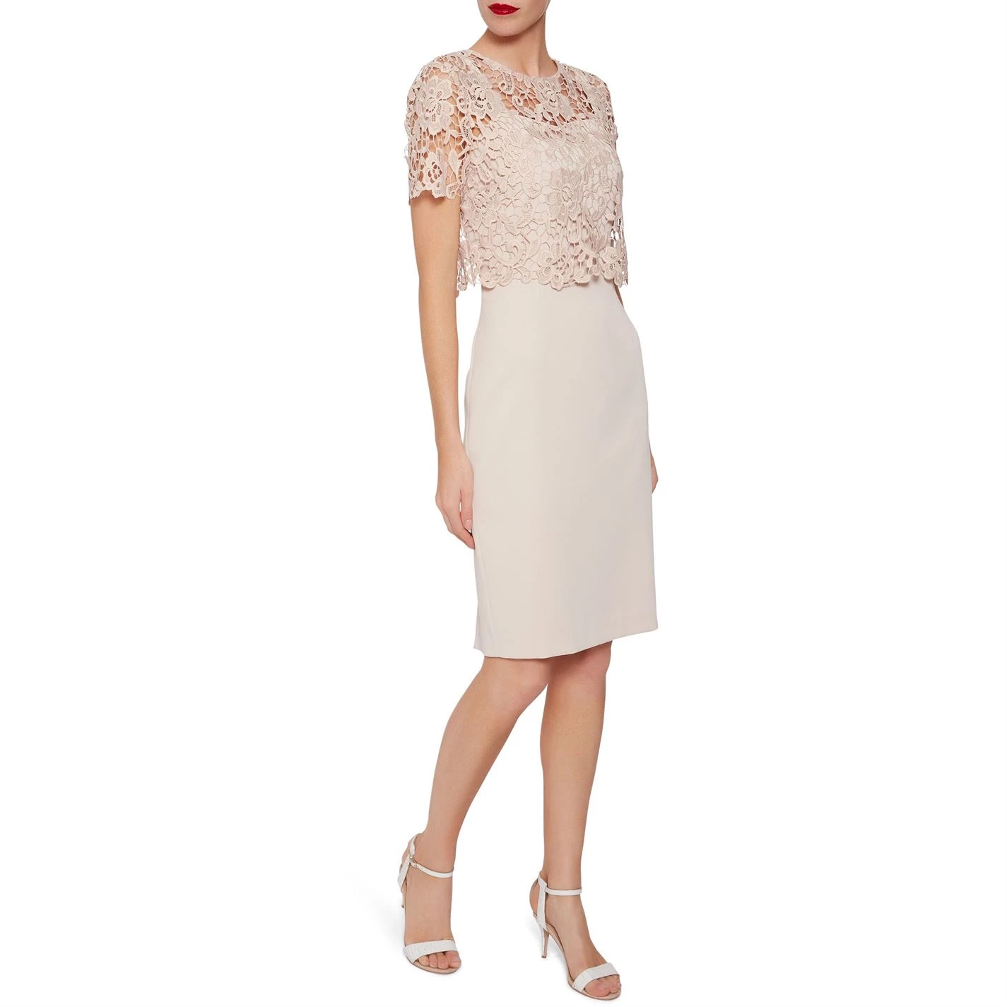 Gina Bacconi Gina Bacconi Coralise Lace Overtop Dress 5 Gina Bacconi Gina Bacconi Coralise Lace Overtop Dress - Image 5