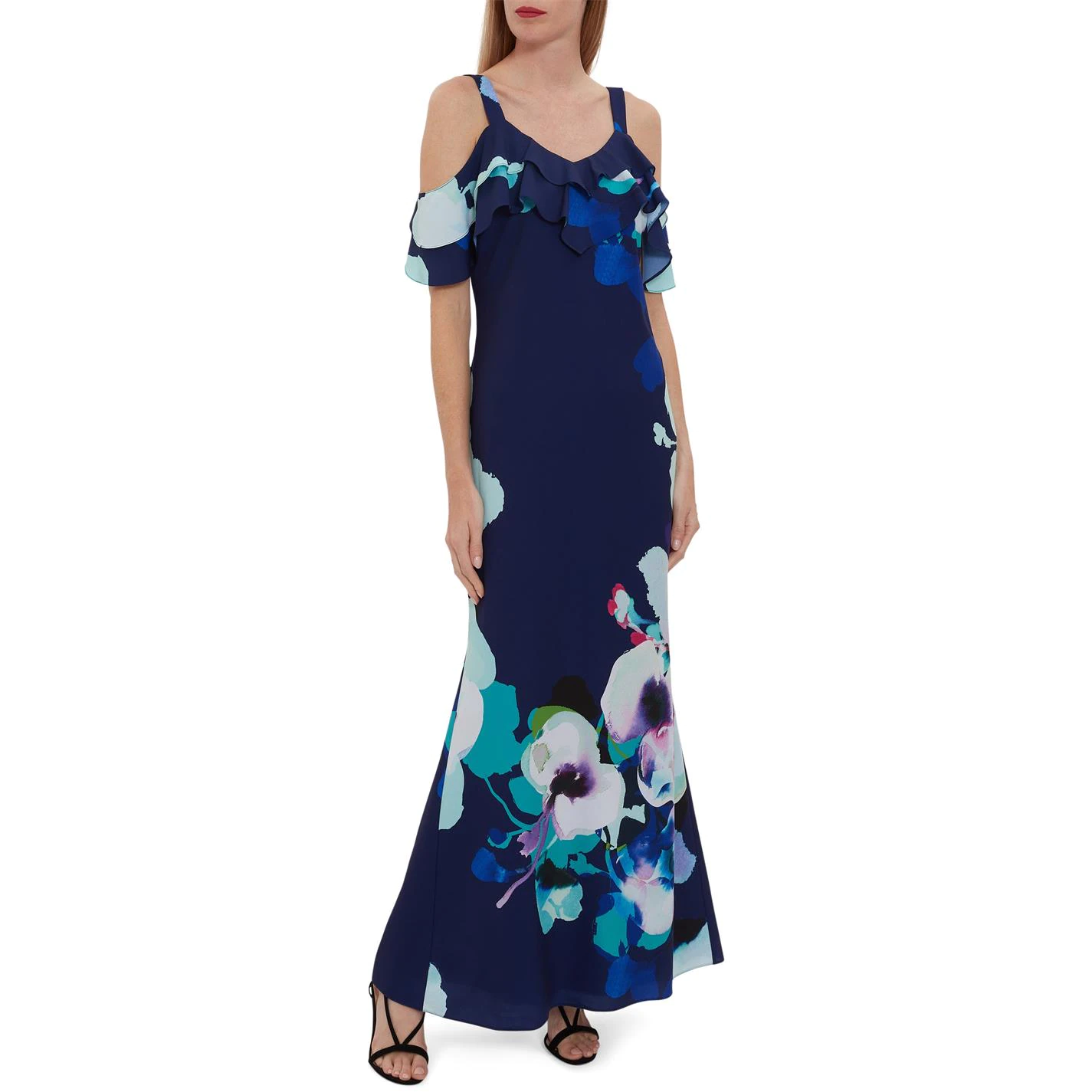 Gina Bacconi Gailyn Floral Crepe Maxi Dress 2 Gina Bacconi Gailyn Floral Crepe Maxi Dress - Image 2
