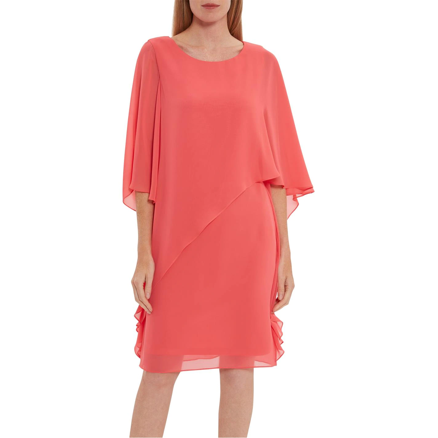 Gina Bacconi Lariah Chiffon Cape Dress 2 Gina Bacconi Lariah Chiffon Cape Dress - Image 2