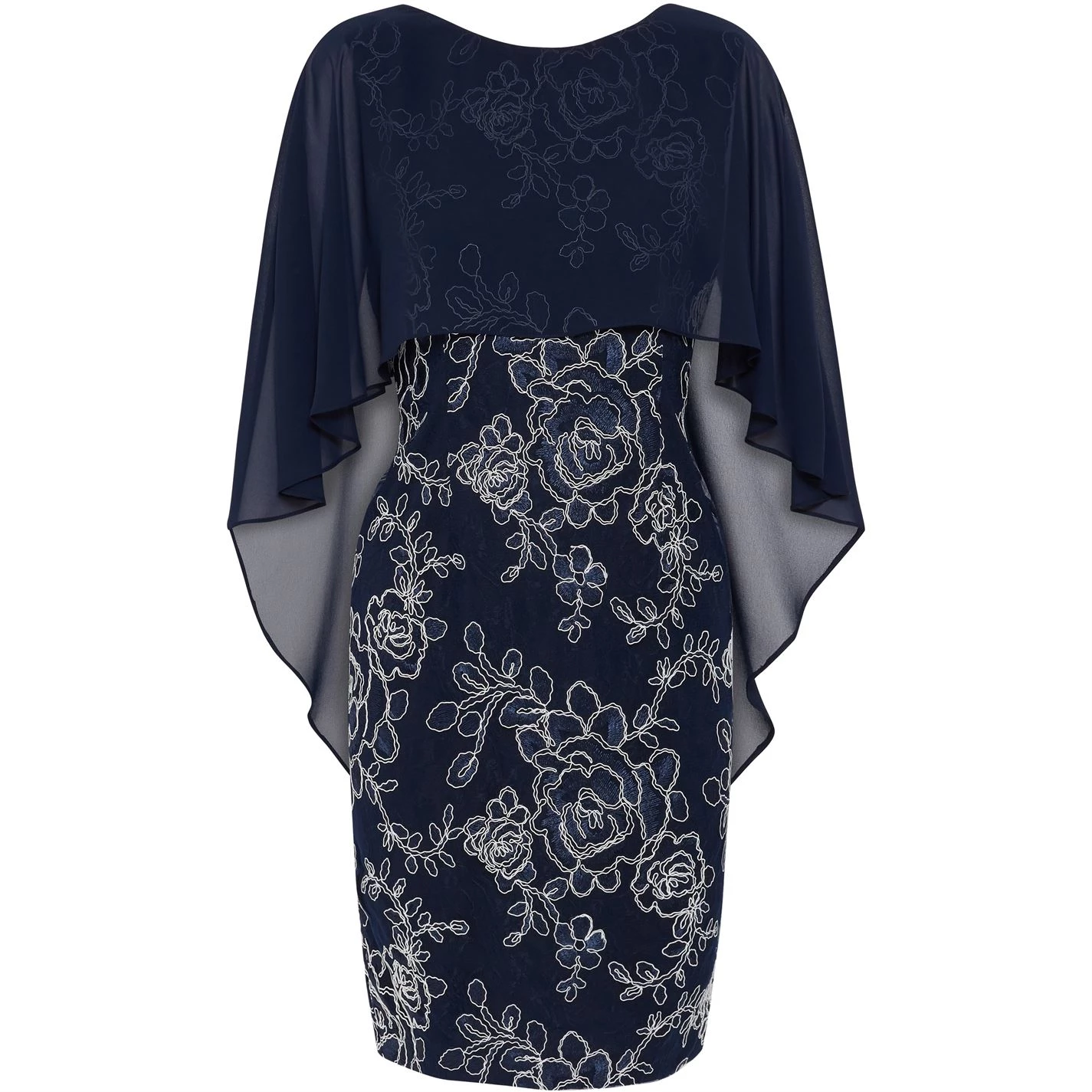 Gina Bacconi Gina Bacconi Effie Dress With Overcape 1 Gina Bacconi Gina Bacconi Effie Dress With Overcape