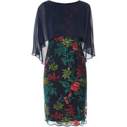 Gina Bacconi Gina Bacconi Natalya Chiffon Cape Dress