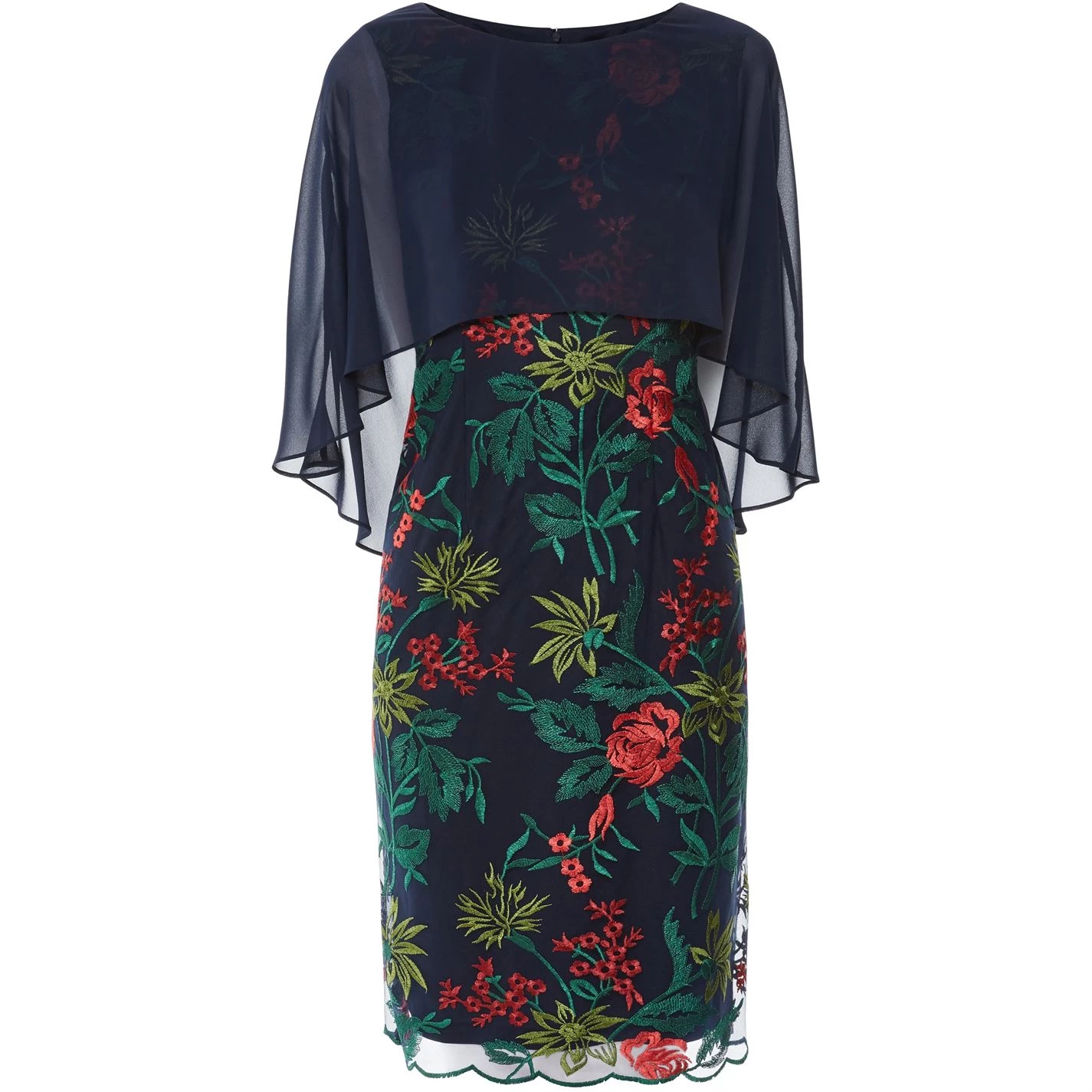 Gina Bacconi Gina Bacconi Natalya Chiffon Cape Dress 1 Gina Bacconi Gina Bacconi Natalya Chiffon Cape Dress