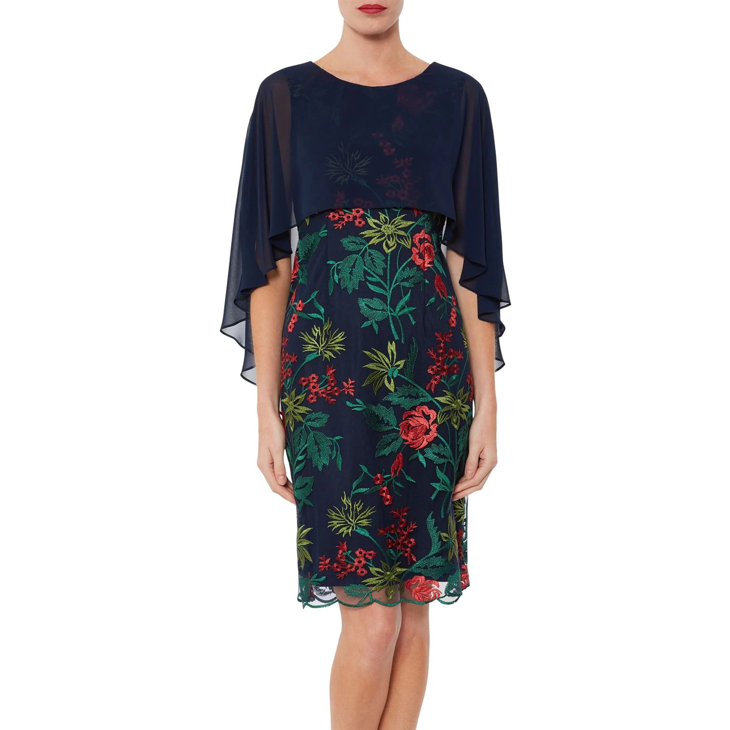 Gina Bacconi Gina Bacconi Natalya Chiffon Cape Dress 2 Gina Bacconi Gina Bacconi Natalya Chiffon Cape Dress - Image 2