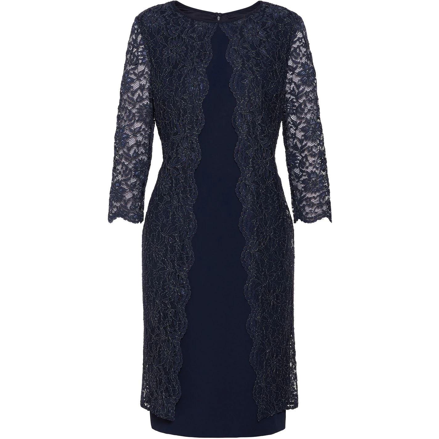 Gina Bacconi Gina Bacconi Dailyn Crepe And Lace Dress 1 Gina Bacconi Gina Bacconi Dailyn Crepe And Lace Dress