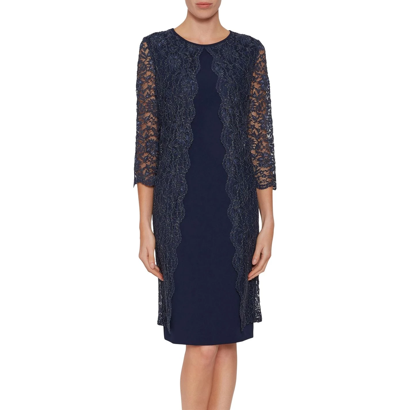 Gina Bacconi Gina Bacconi Dailyn Crepe And Lace Dress 2 Gina Bacconi Gina Bacconi Dailyn Crepe And Lace Dress - Image 2