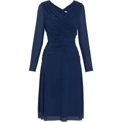 Gina Bacconi Robina Mesh Dress With Ruched Bodice