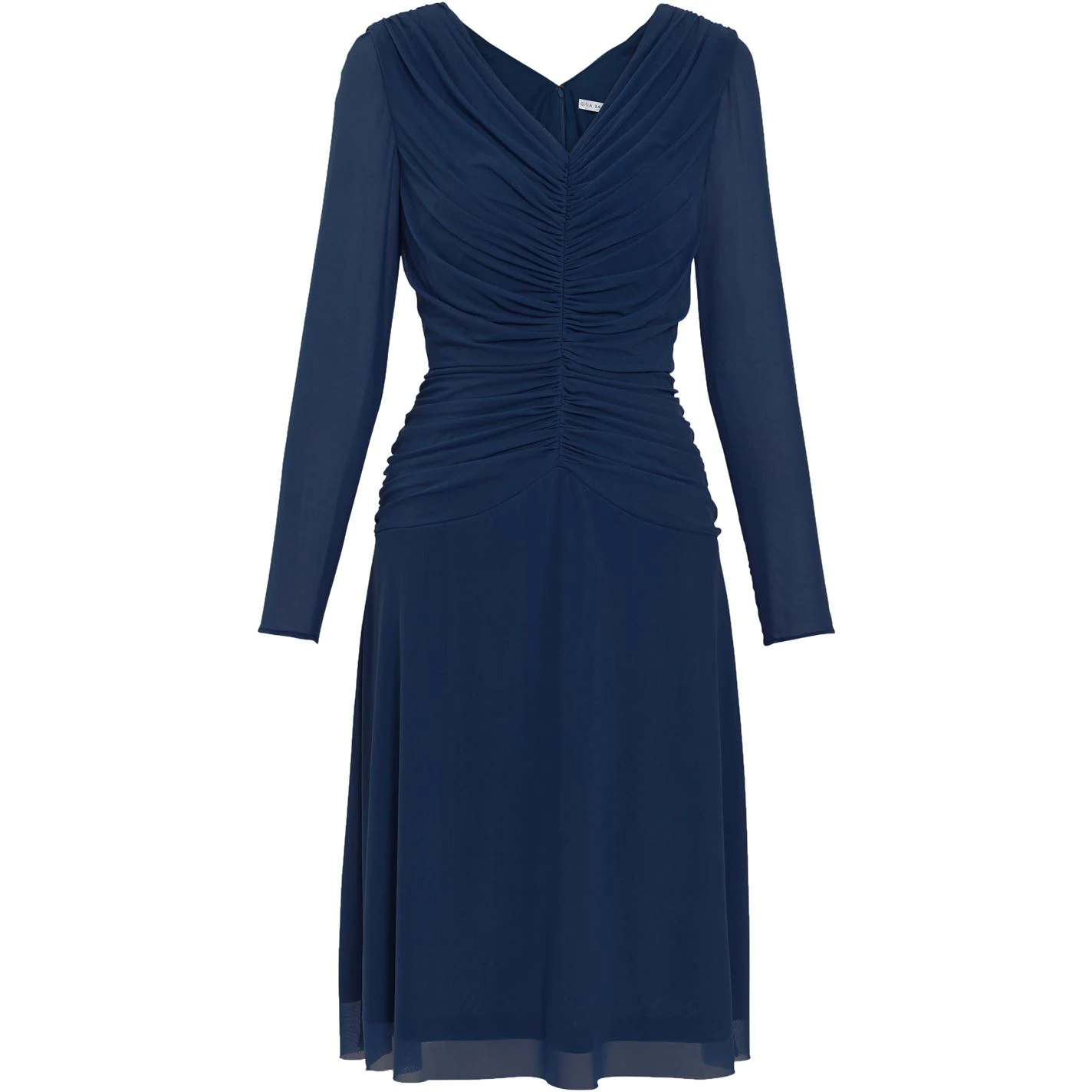 Gina Bacconi Robina Mesh Dress With Ruched Bodice 1 Gina Bacconi Robina Mesh Dress With Ruched Bodice