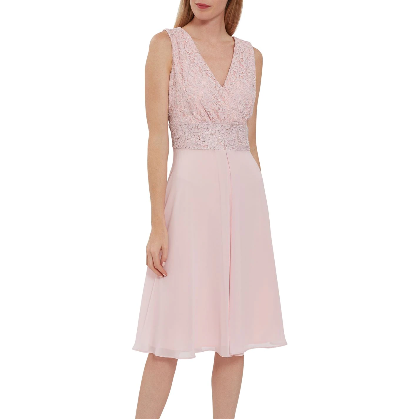 Gina Bacconi Gracie Metallic Corded Lace Dress 2 Gina Bacconi Gracie Metallic Corded Lace Dress - Image 2