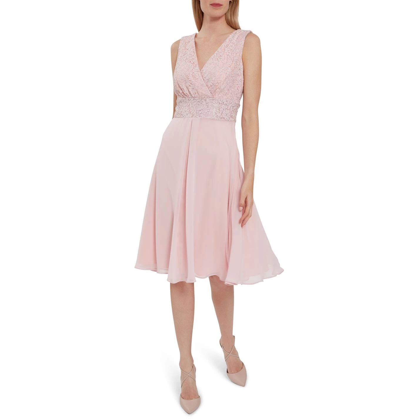 Gina Bacconi Gracie Metallic Corded Lace Dress 5 Gina Bacconi Gracie Metallic Corded Lace Dress - Image 5