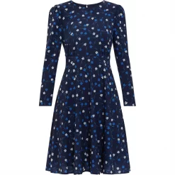 Gina Bacconi Arisia Crepe Floral Tucks Sleeve Dress