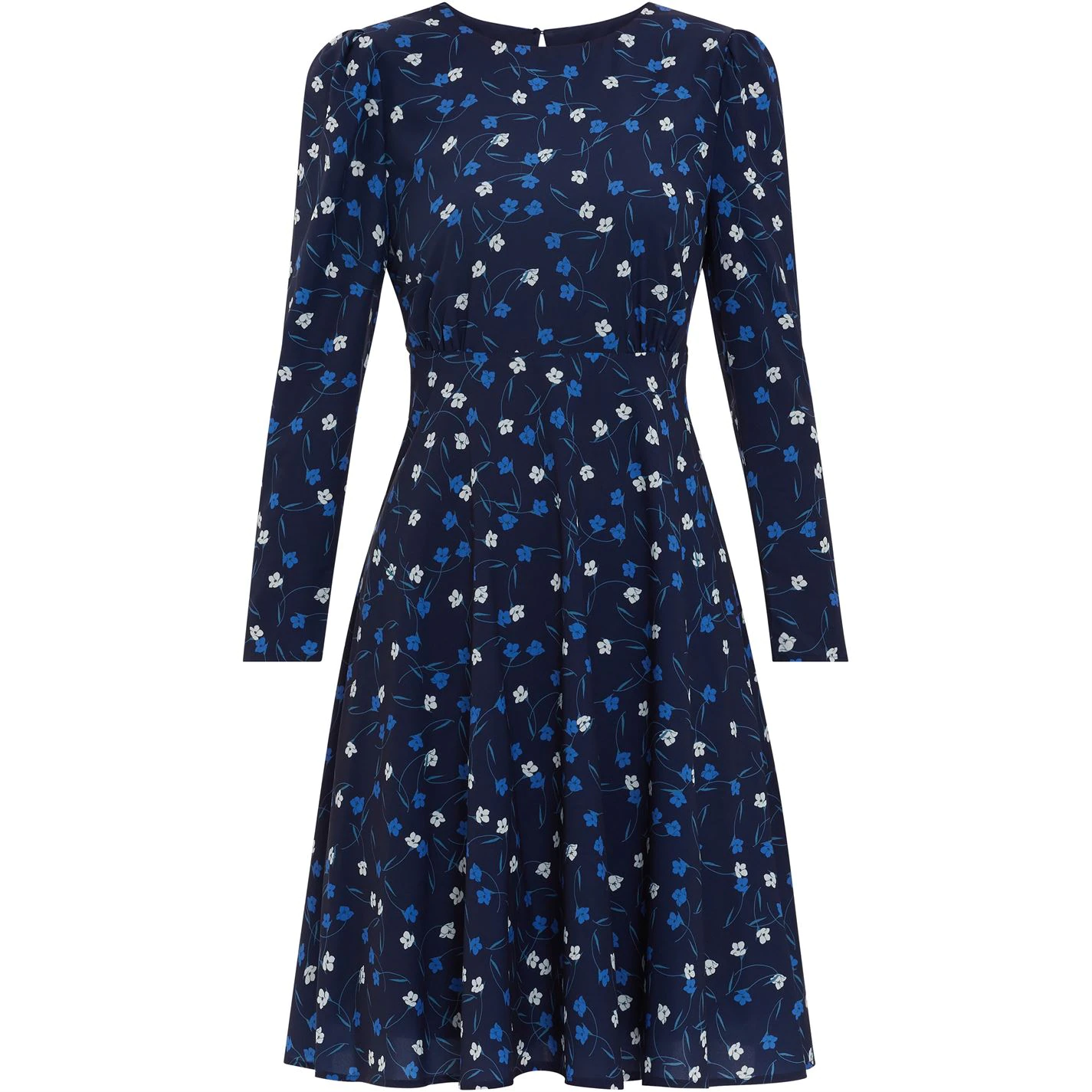 Gina Bacconi Arisia Crepe Floral Tucks Sleeve Dress 1 Gina Bacconi Arisia Crepe Floral Tucks Sleeve Dress