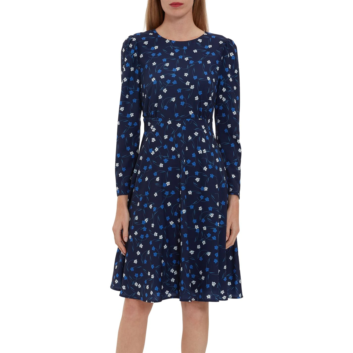 Gina Bacconi Arisia Crepe Floral Tucks Sleeve Dress 2 Gina Bacconi Arisia Crepe Floral Tucks Sleeve Dress - Image 2