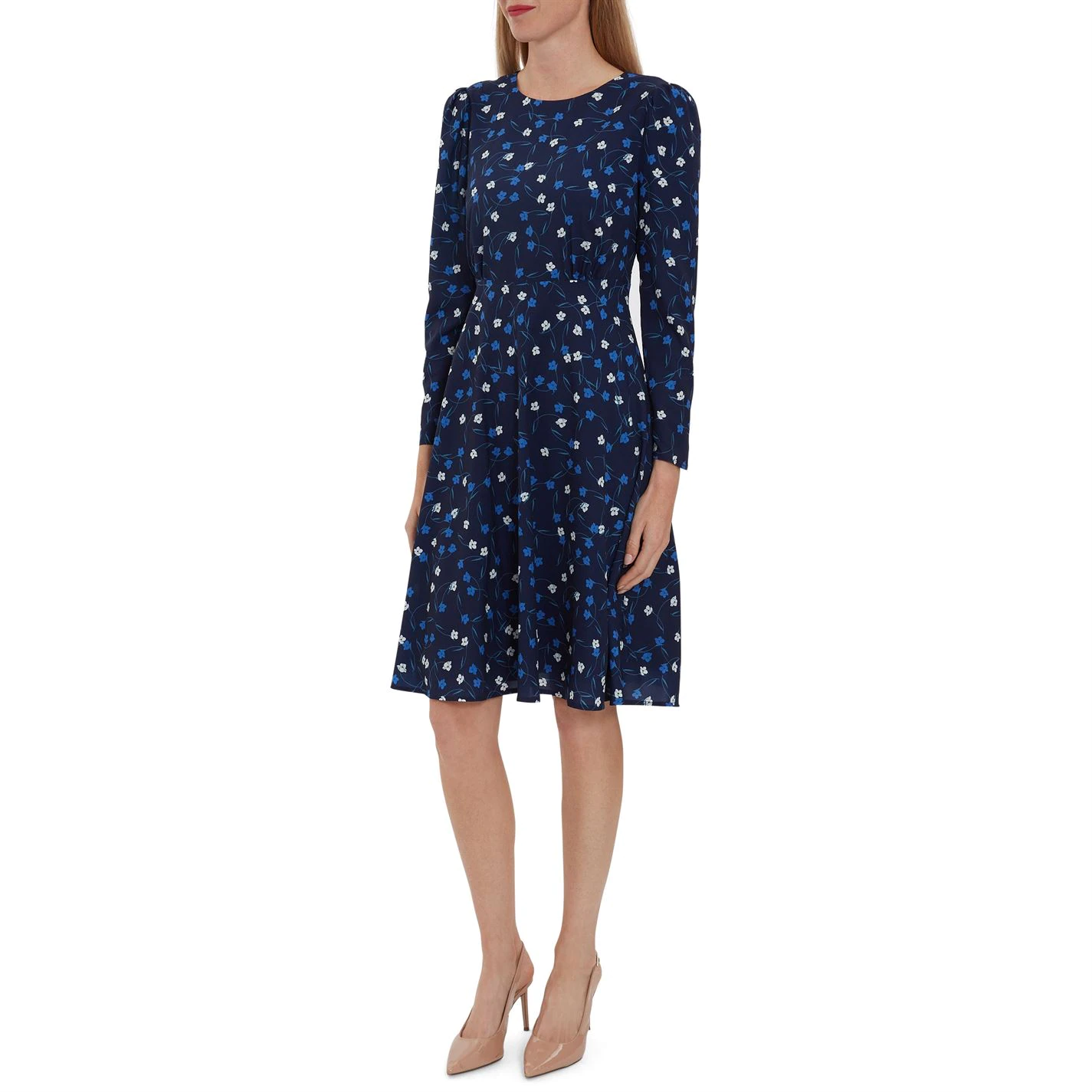 Gina Bacconi Arisia Crepe Floral Tucks Sleeve Dress 5 Gina Bacconi Arisia Crepe Floral Tucks Sleeve Dress - Image 5