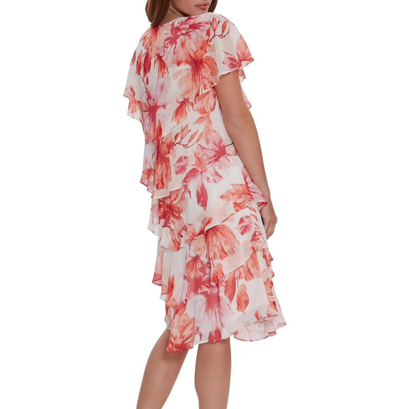 Gina Bacconi Elivia Floral Chiffon Tier Dress 3 Gina Bacconi Elivia Floral Chiffon Tier Dress - Image 3