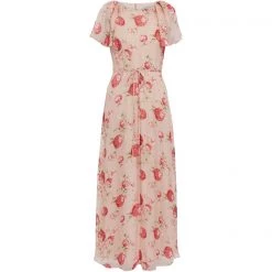 Gina Bacconi Ismeni Organza Print Maxi Dress