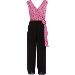 Gina Bacconi Milana Chiffon Jumpsuit With Spot Bodice