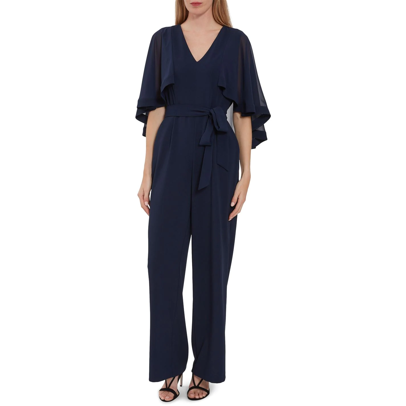Gina Bacconi Lydia Crepe And Chiffon Jumpsuit 2 Gina Bacconi Lydia Crepe And Chiffon Jumpsuit - Image 2