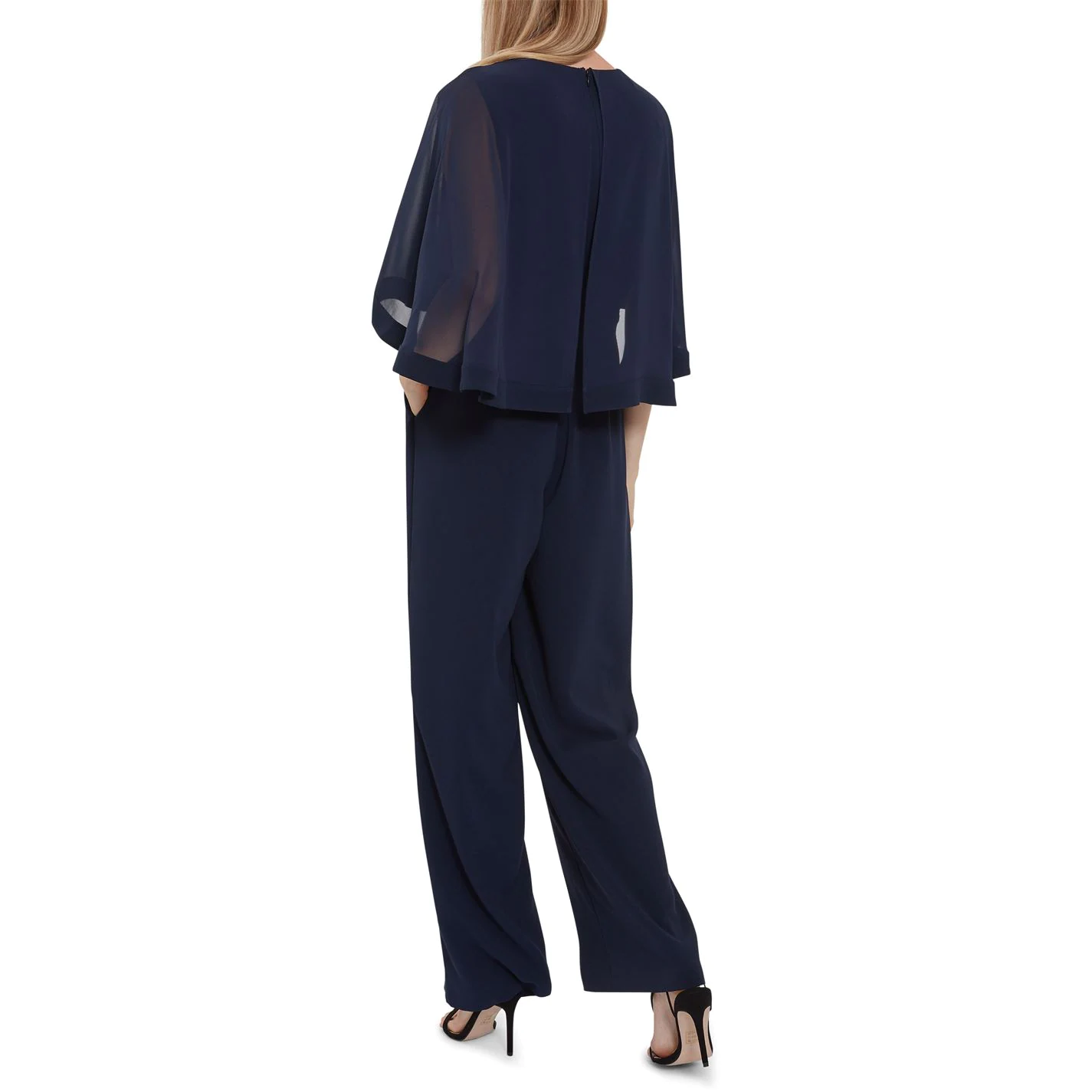 Gina Bacconi Lydia Crepe And Chiffon Jumpsuit 3 Gina Bacconi Lydia Crepe And Chiffon Jumpsuit - Image 3