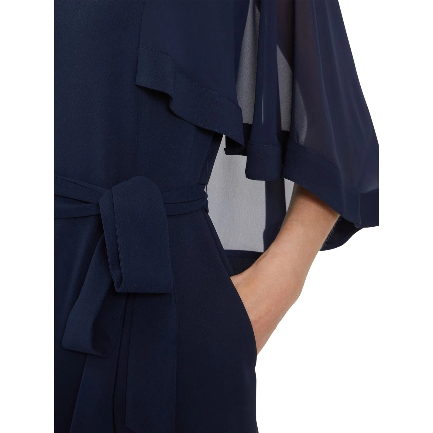 Gina Bacconi Lydia Crepe And Chiffon Jumpsuit 4 Gina Bacconi Lydia Crepe And Chiffon Jumpsuit - Image 4