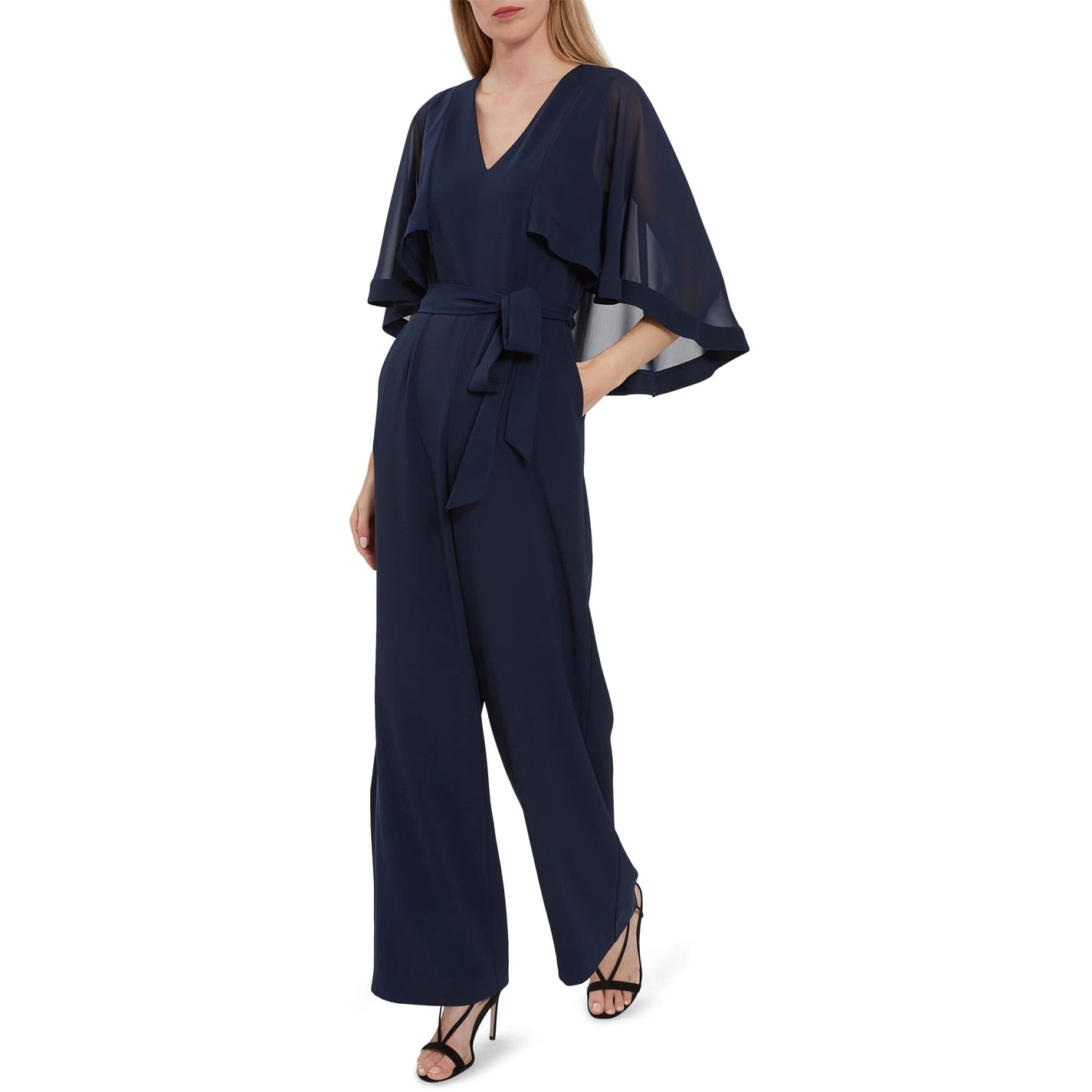 Gina Bacconi Lydia Crepe And Chiffon Jumpsuit 5 Gina Bacconi Lydia Crepe And Chiffon Jumpsuit - Image 5