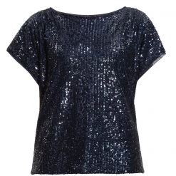 Gina Bacconi Lupe Stretch Sequin Top