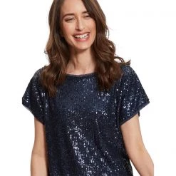 Gina Bacconi Lupe Stretch Sequin Top -Gina Bacconi Sales ak749701 xxl a4