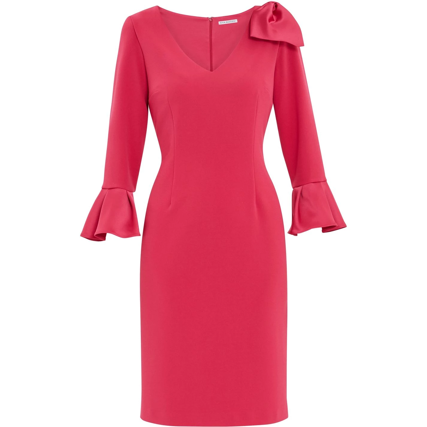 Gina Bacconi Caliana Crepe And Satin Bow Dress 1 Gina Bacconi Caliana Crepe And Satin Bow Dress