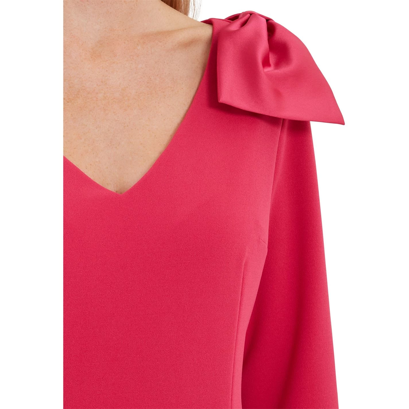 Gina Bacconi Caliana Crepe And Satin Bow Dress 5 Gina Bacconi Caliana Crepe And Satin Bow Dress - Image 5