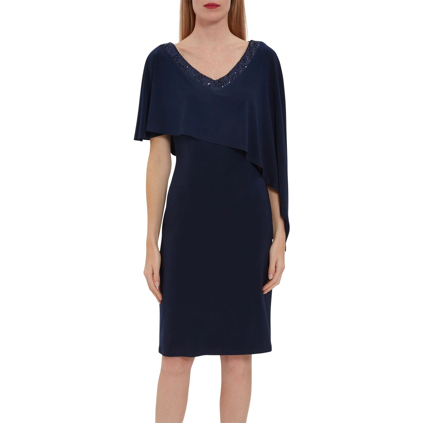 Gina Bacconi Devon Jersey Dress With Sequin Trim 2 Gina Bacconi Devon Jersey Dress With Sequin Trim - Image 2