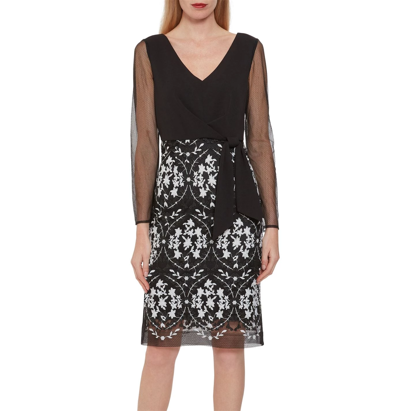 Gina Bacconi Cristela Crepe And Embroidered Dress 2 Gina Bacconi Cristela Crepe And Embroidered Dress - Image 2