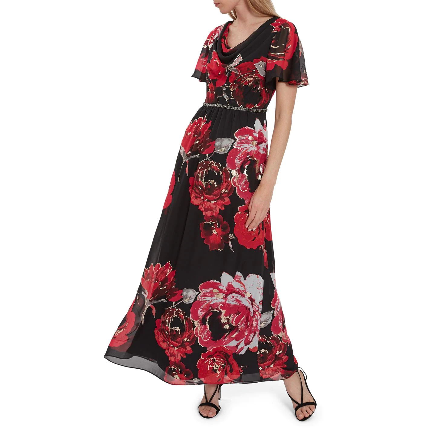 Gina Bacconi Mallie Cowl Neck Floral Maxi Dress 2 Gina Bacconi Mallie Cowl Neck Floral Maxi Dress - Image 2