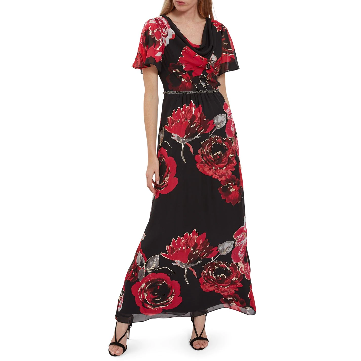 Gina Bacconi Mallie Cowl Neck Floral Maxi Dress 4 Gina Bacconi Mallie Cowl Neck Floral Maxi Dress - Image 4