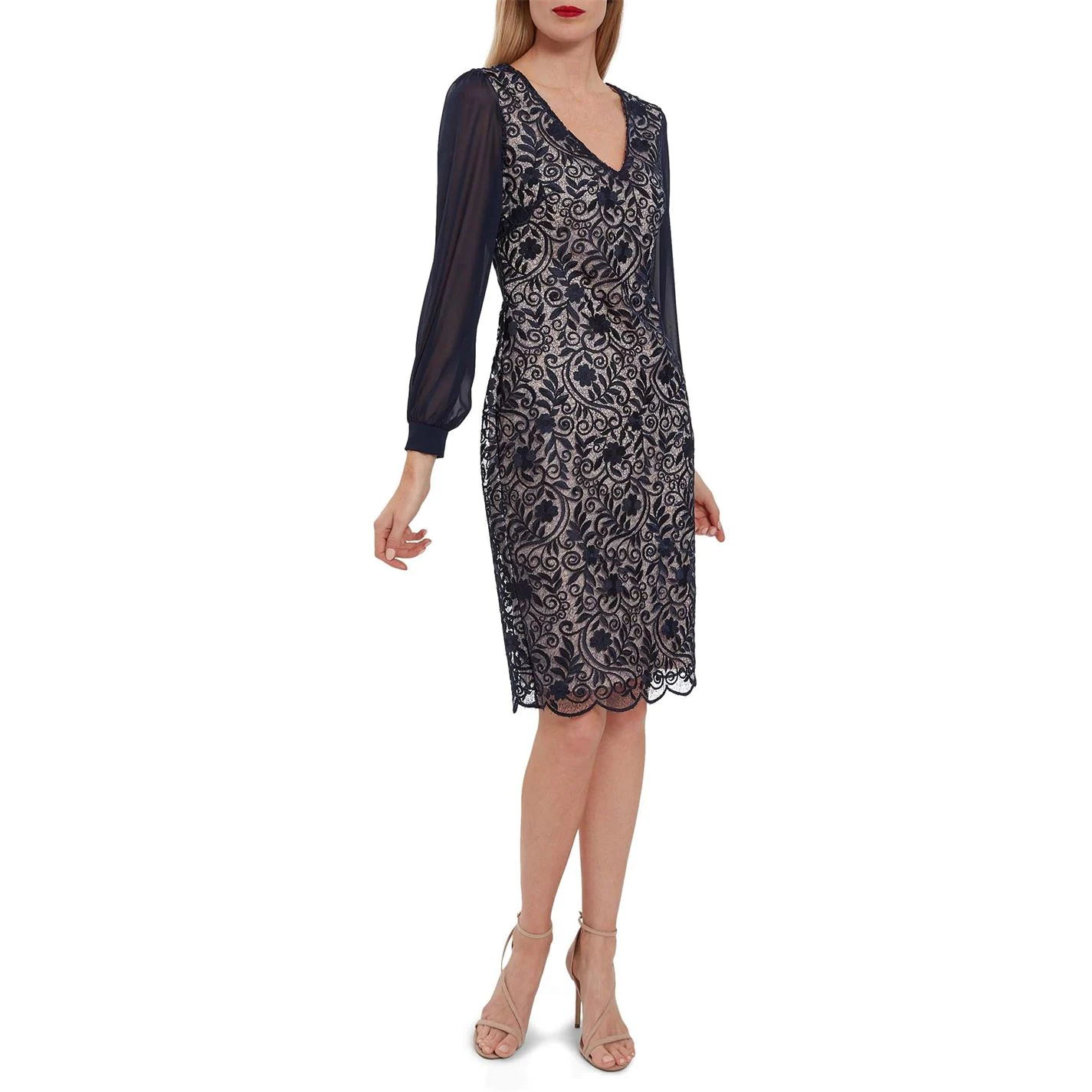 Gina Bacconi Mozelle Embroidered Lace Dress 3 Gina Bacconi Mozelle Embroidered Lace Dress - Image 3