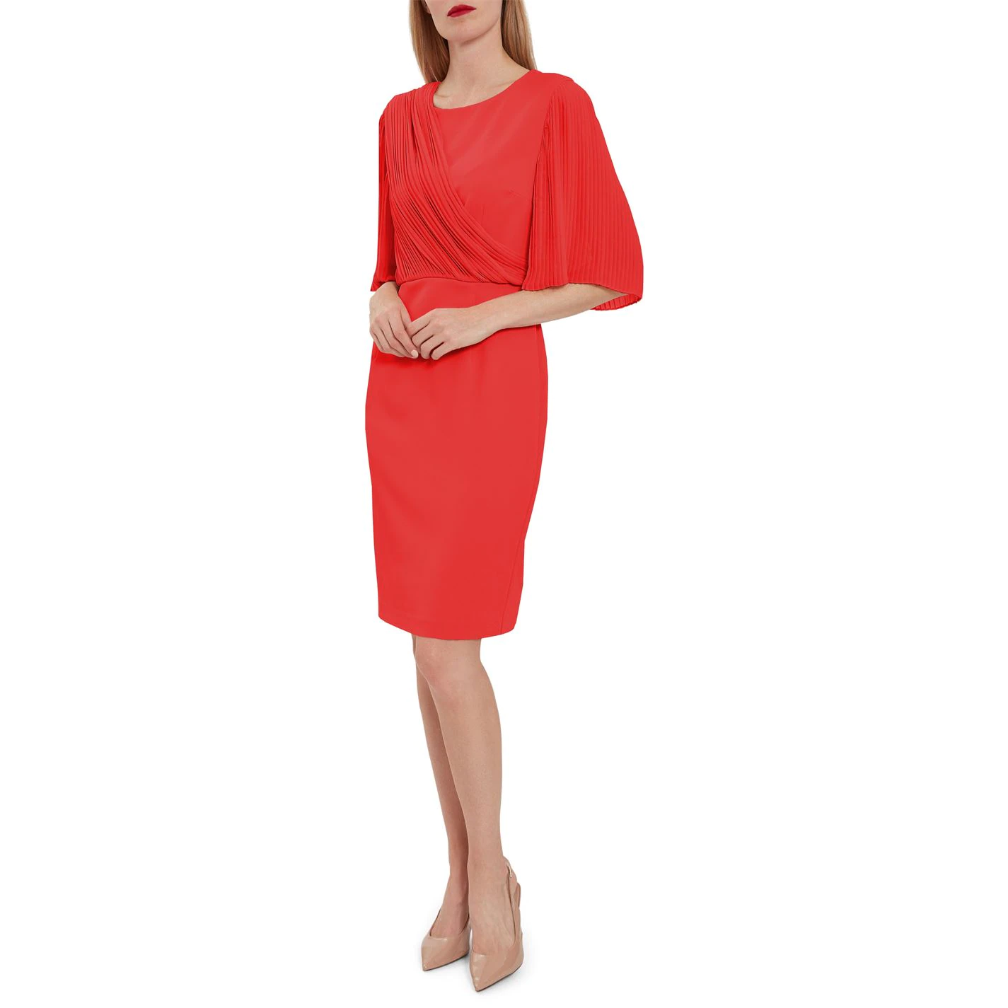 Gina Bacconi Wilhelmina Chiffon Sleeve Crepe Dress 2 Gina Bacconi Wilhelmina Chiffon Sleeve Crepe Dress - Image 2