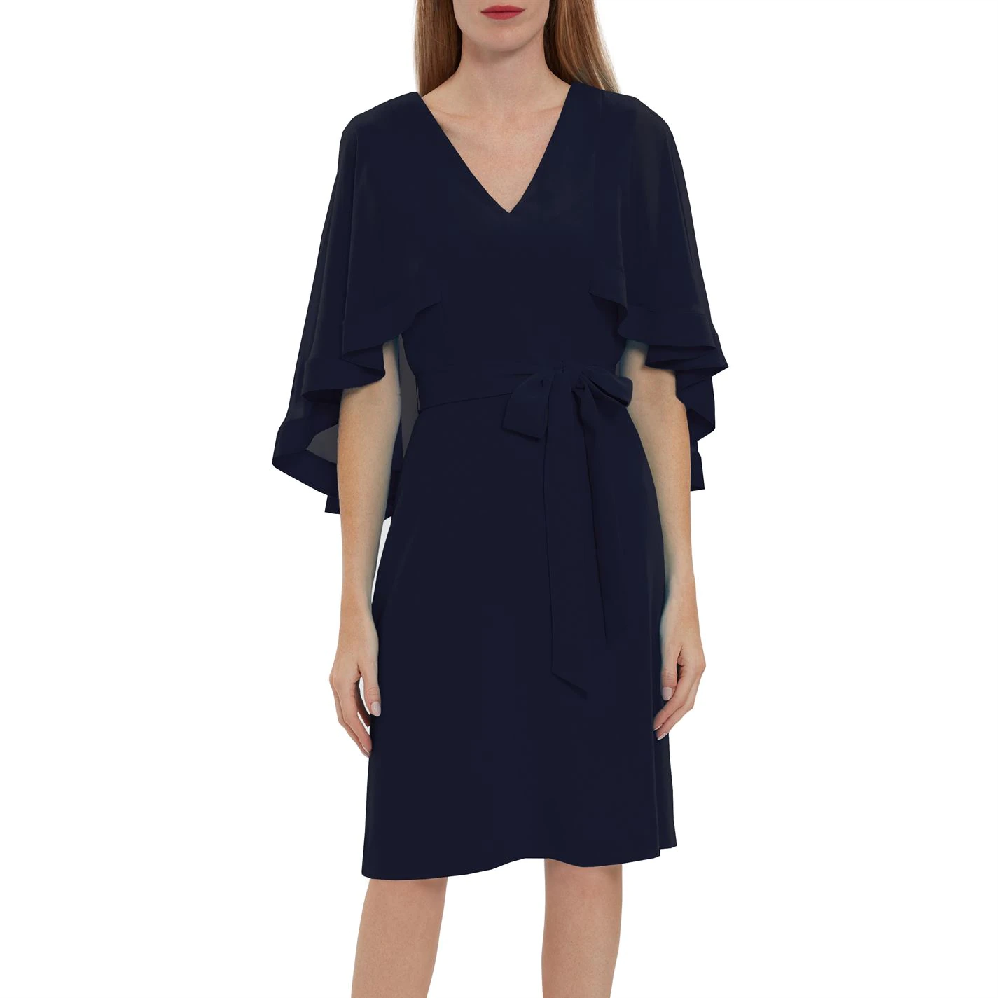 Gina Bacconi Chestina Moss Crepe Dress With Cape 2 Gina Bacconi Chestina Moss Crepe Dress With Cape - Image 2