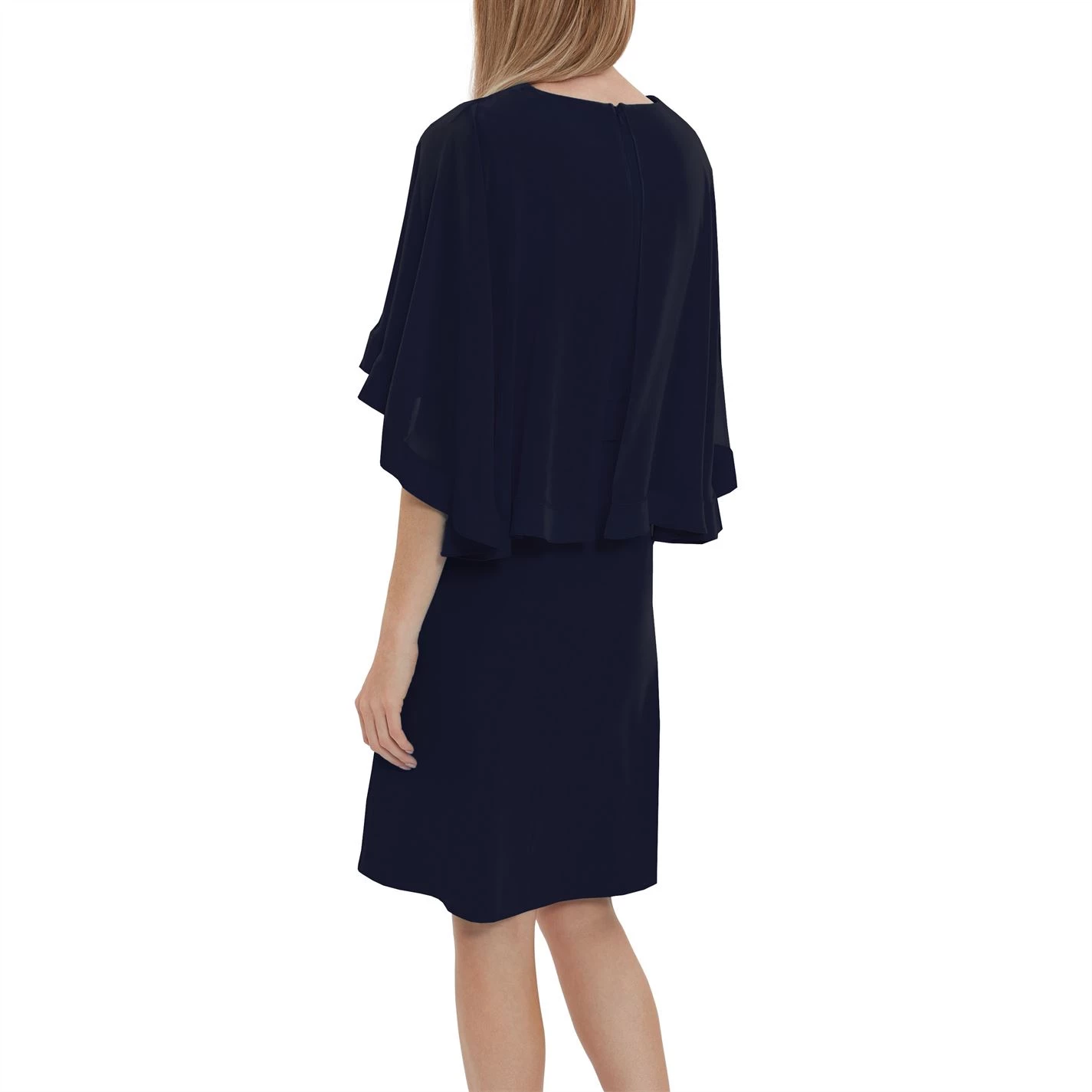Gina Bacconi Chestina Moss Crepe Dress With Cape 3 Gina Bacconi Chestina Moss Crepe Dress With Cape - Image 3