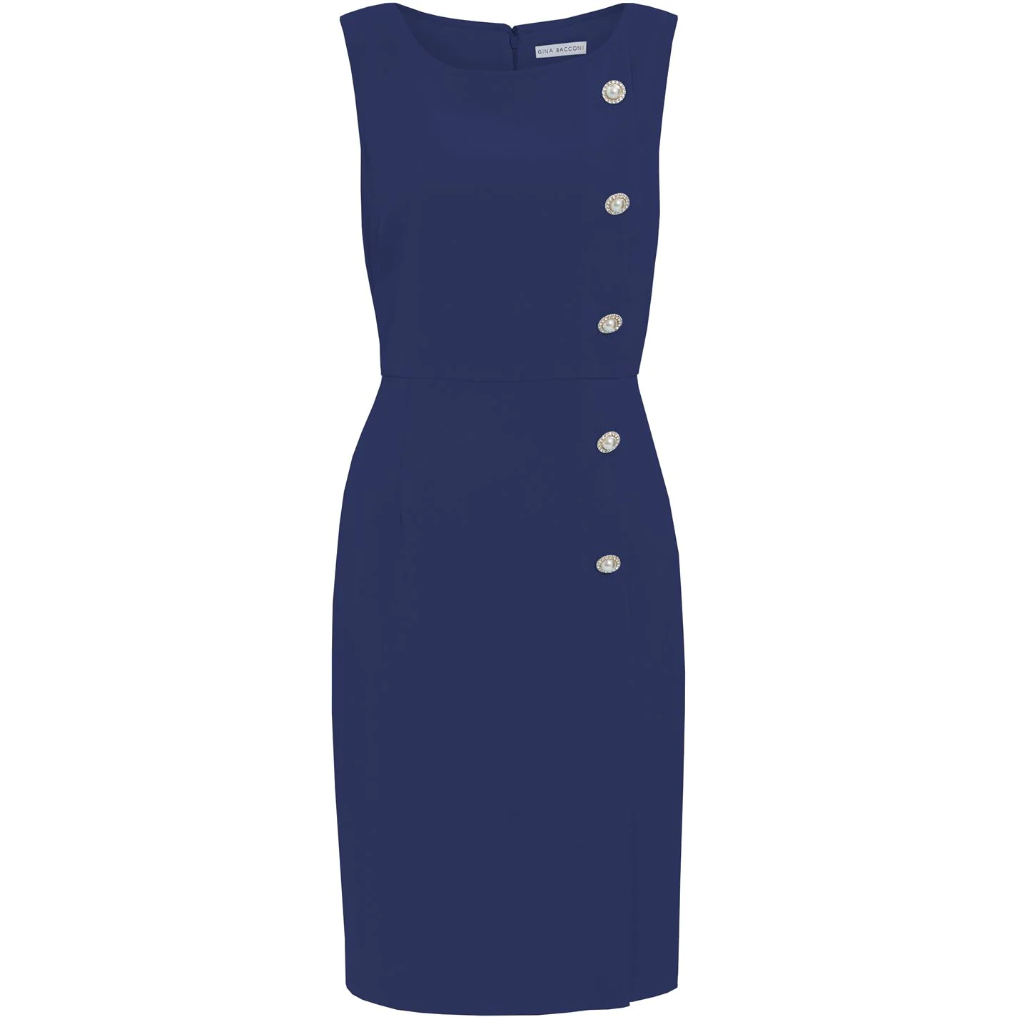 Gina Bacconi Mykia Front Button Moss Crepe Dress 1 Gina Bacconi Mykia Front Button Moss Crepe Dress