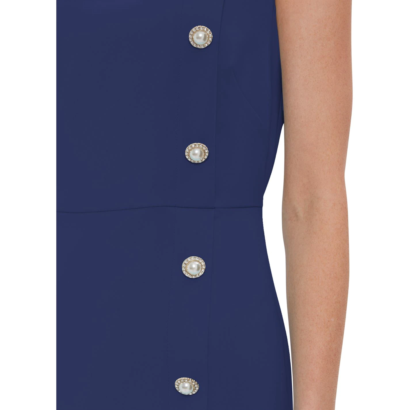 Gina Bacconi Mykia Front Button Moss Crepe Dress 4 Gina Bacconi Mykia Front Button Moss Crepe Dress - Image 4